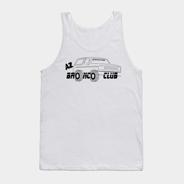 Black Lettering Bronco Club Logo Tank Top by AZBRONCOCLUB